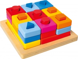 Bino inzetvormen op kleurrijk bord