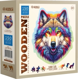 Wooden Puzzle Rainbow Wolf 150 Pieces
