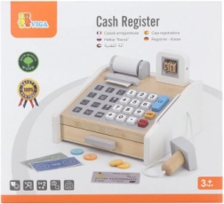 VIGA Wooden Cash Register Gray-White