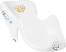 Badelæn til babybadekar med bjørn, hvid