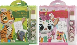 Livre de coloriage avec tampons et autocollants