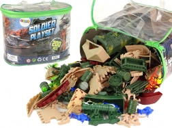 Military set of figures, weapons and vehicles – 200 pieces