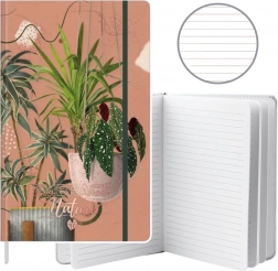 Notebook with Lines and Leaf Motif A5