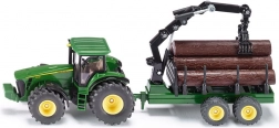 Model traktorja John Deere 8430 z gozdarsko prikolico Siku 1:50