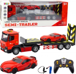 Remote controlled racing car with truck red 1:16