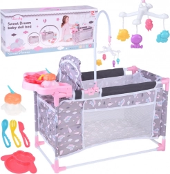 Kids' 2‑in‑1 Doll Set: Crib and High Chair Sweet Dream