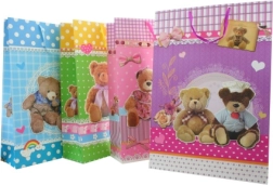 Busta regalo colorata – extra grande con orsetti