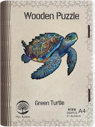 Wooden Puzzle Green Turtle A4
