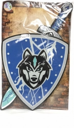 Spada e scudo in gommapiuma con volpe per bambini