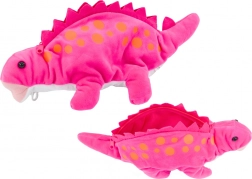 Dinosauro rosa di peluche – astuccio e nascondiglio con moschettone