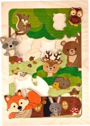 Hess puzzle en bois renard et animaux de la forêt, 32 pièces (21 × 30 cm)