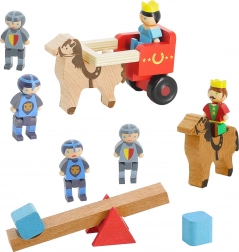 Jeujura figure di legno Re, Regina e Cavalieri