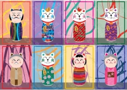 Puzzle maneki kokeshi 1000 dílků