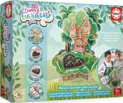 EDUCA 3D DREAM GARDENS: Treehouse 2-in-1 – creative set with mini garden