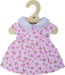 Bigjigs Toys pink dress with hearts for doll 34 cm