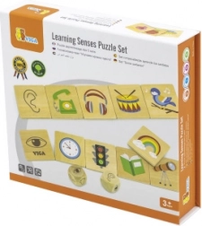 VIGA gioco educativo puzzle in legno per imparare i sensi