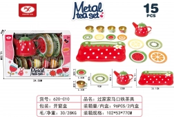 fruit-themed metal tea set for kids