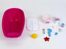 Stor badekar med tilbehør til dukker