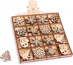 Lesene božične okraske v škatli