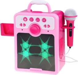 Boombox rose pour enfants avec microphone