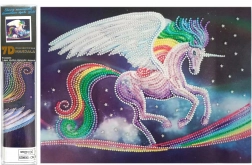 7D Diamond Painting – Rainbow Unicorn 30 × 40 cm