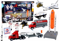 Space Figurine Set with Rocket and Truck, 15 Pieces