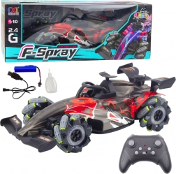 Auto RC da corsa 1:10 con luci LED, vapore d’acqua e 2,4 GHz – rosso