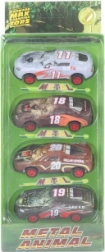 Set di 4 automobiline safari in metallo