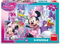 Puzzle DINO Minnie en Daisy 3×55 stukjes