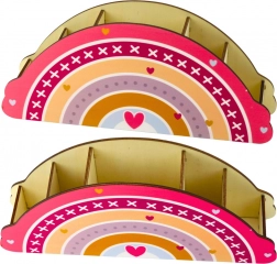 Lesen namizni organizator za otroke v rožnati barvi z motivom mavrice