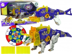Dinobots sparatutto robotico Triceratopo viola con bersaglio