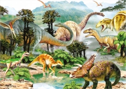 dino puzzle život dinosaurů 100 xl dílků