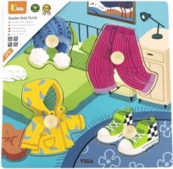Viga dřevěné puzzle s úchyty oblečení