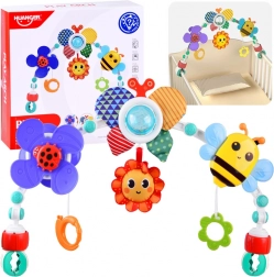 farebný závesný oblúk na kočík, postieľku a autosedačku pre bábätká