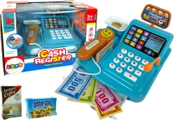 Kids' cash register with scale and battery-powered scanner