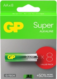 Alkalické baterie GP Super AA 8 ks