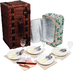 Authentic Picnic Basket for 4 Deluxe