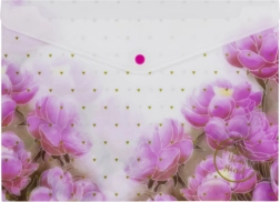 Busta con bottone A4 con stampa – mix di motivi, confezione da 12 pezzi