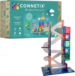 Connetix Rainbow Ball Run – creativa costruzione magnetica, 92 pezzi