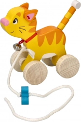 Giocattolo trainabile gattino in legno