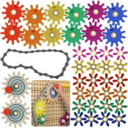 Masterkidz STEM Board with Gears and Chain 39 Pieces