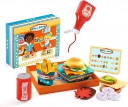 DJECO bistrò Kelly & Johnny – set per bambini per preparare hamburger