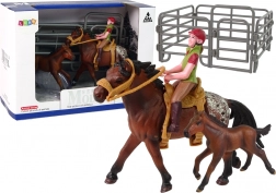 Horse and Rider Figurine Set with Removable Saddle