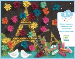 collages met kleurrijke kwastjes Djeco