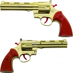 gold pocket cap gun revolver with gunshot sound effect