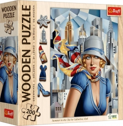 trefl puzzle in legno bifacciali art: catherine abel – estate in città, 200 pezzi
