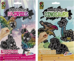 Scratch-off magnets – fairies and dinosaurs, set of 10 pcs