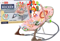 Pink Lion Cradle with Vibrations and Sound for Babies