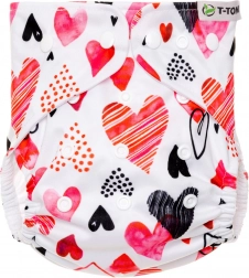 T-TOMI couche culotte AIO set de change avec boutons-pression Hearts