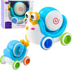 Lumaca interattiva a spinta con tamburo musicale ed effetti luminosi – blu